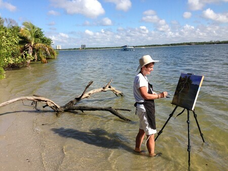 Painting in the water at Bowditch Point