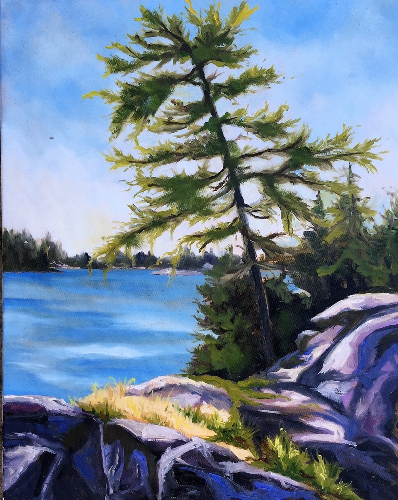 Creating impact by painting sunshine - 2016 Paintings - Georgian Bay