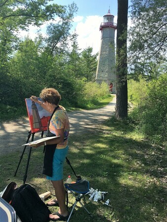 Sandi Painting on Toronto Island 2016